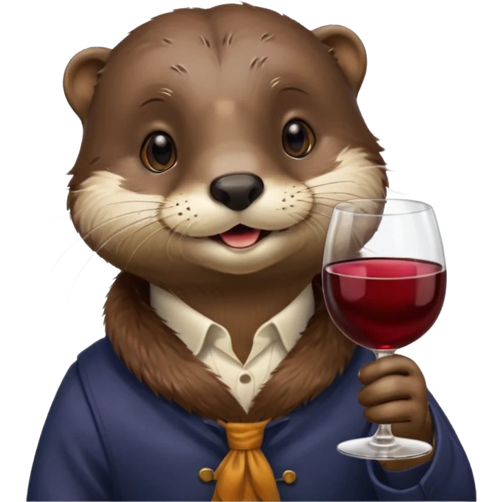 Otter drinking wine emoji