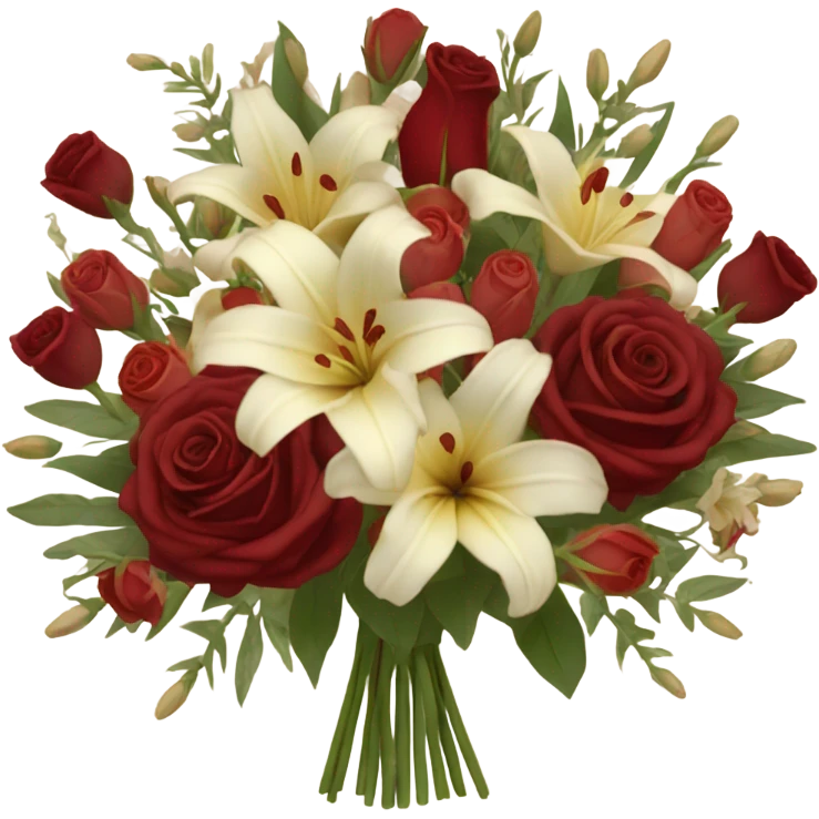 beige red bouquet of flowers emoji