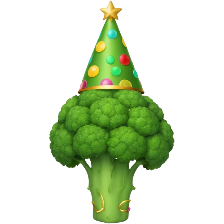 brocolli wearing party hat emoji