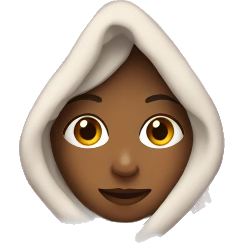 Girl wearing a blanket emoji