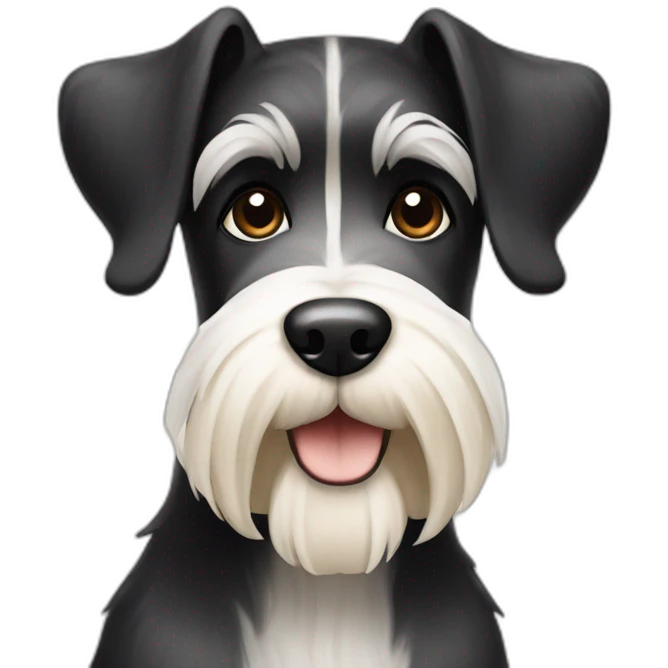 big schnauzer black white and beige emoji