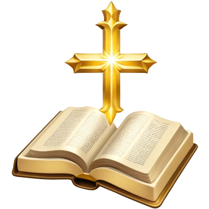 The Holy Bible Book Flipped Open With Glorious Divine Gold Shine beaming out of it  emoji
