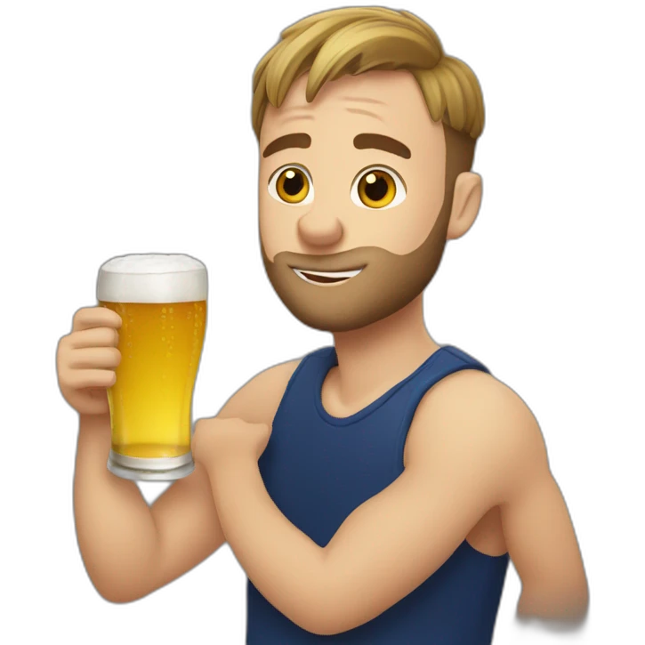 Squeezie drinking a beer emoji