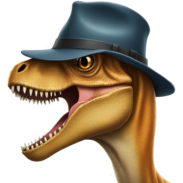 T. rex wearing hat emoji