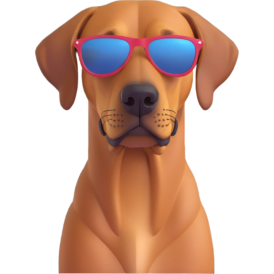 rhodesian ridgeback with sunglasses, 3D emoji style emoji