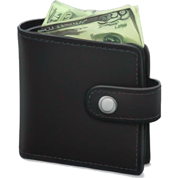 black wallet with money emoji