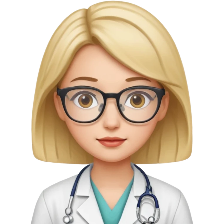 doctor girl with glasses emoji