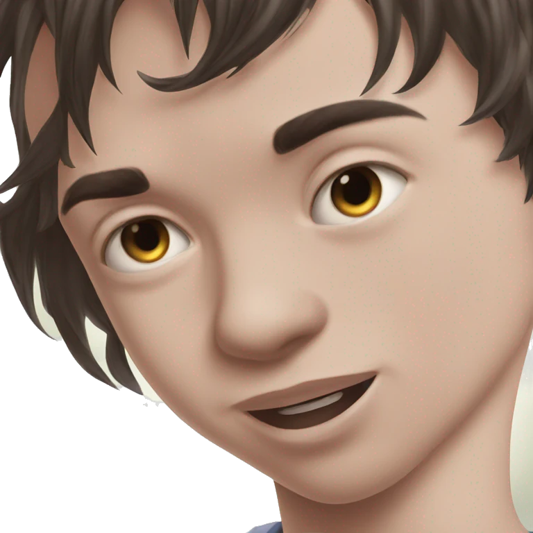 intense stare portrait blackhair teeth emoji