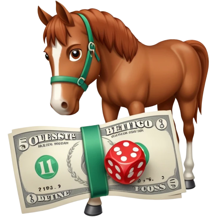 horse with betting coupon emoji
