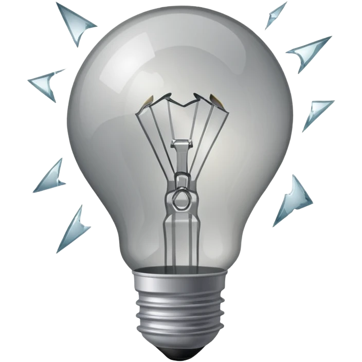 grey light bulb like 💔 emoji