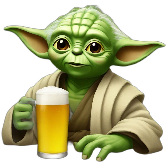 Yoda drink beer emoji