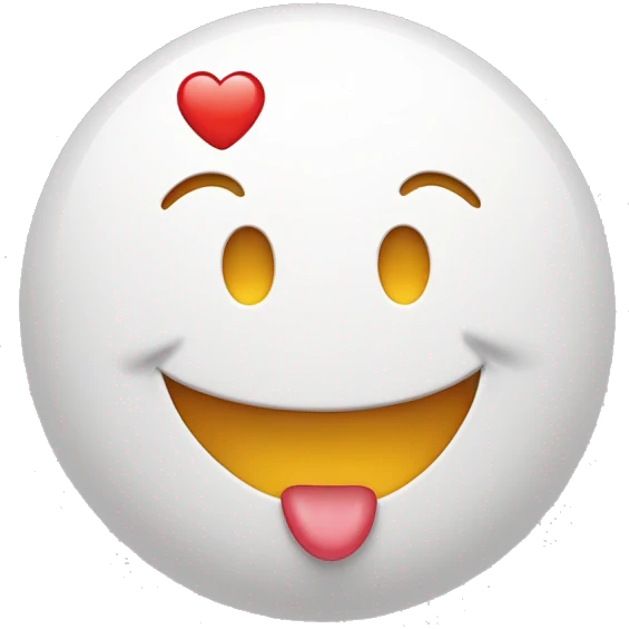 Smiley sourire léger qui fait un bisou avec un cœur emoji