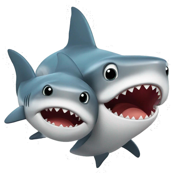 Two sharks in love emoji