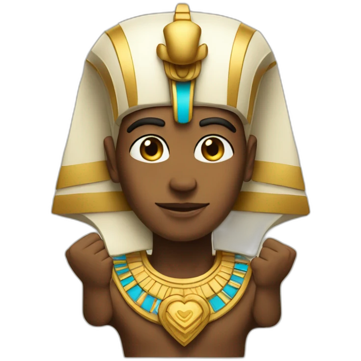 pharaoh making a heart with his hands emoji