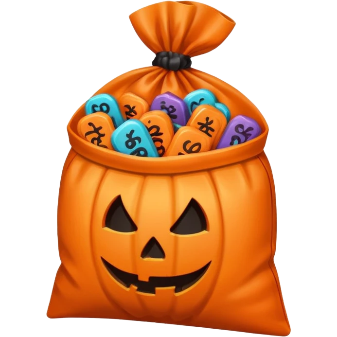 Halloween candies and candy bags emoji
