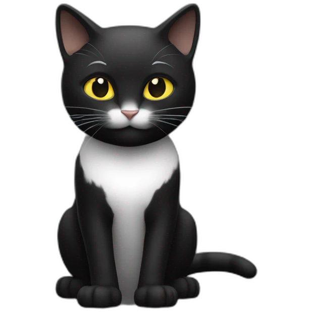 Le chat noir et blanc  emoji