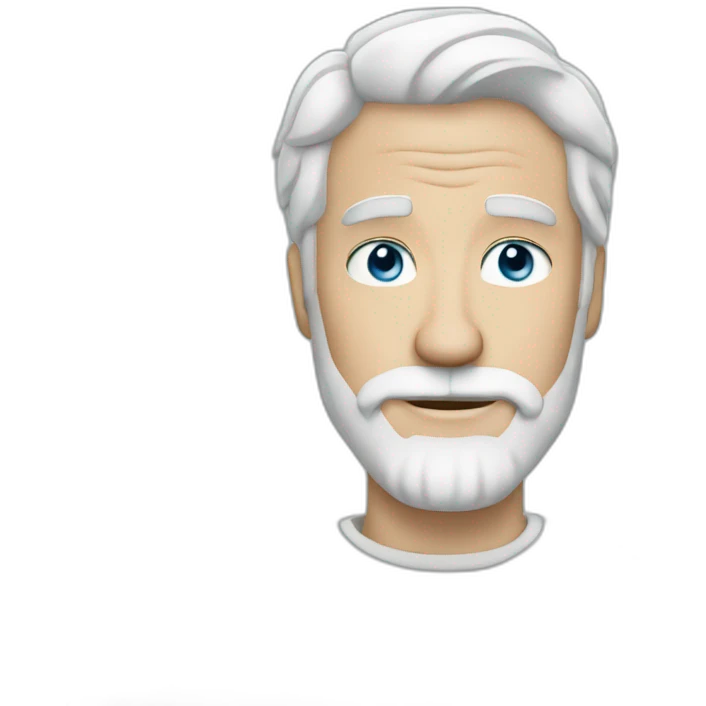 fifty white Man white beard short hair blue eyes emoji