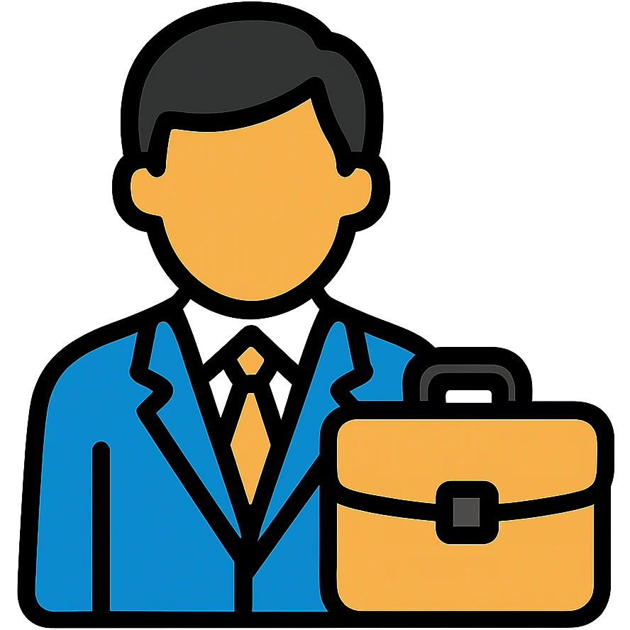Professional business leader with suit and briefcase emoji