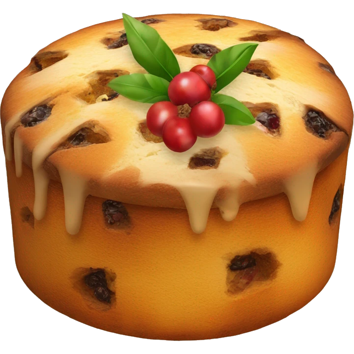 un panettone, tradicionalmente decorado con frutas confitadas y pasas. emoji