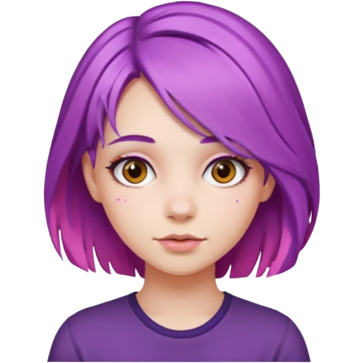 Girl with purple and pink hair emoji