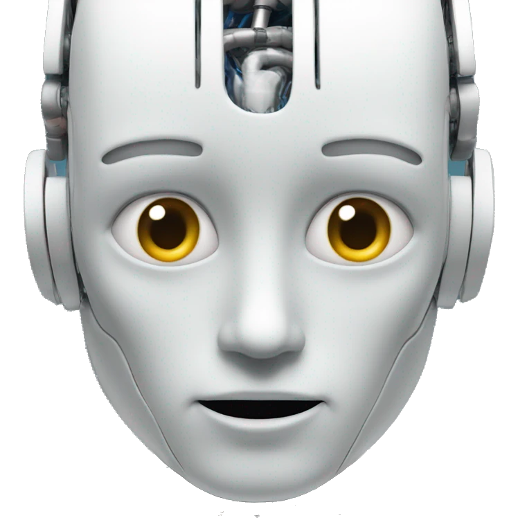 humanoid robot with human brain emoji
