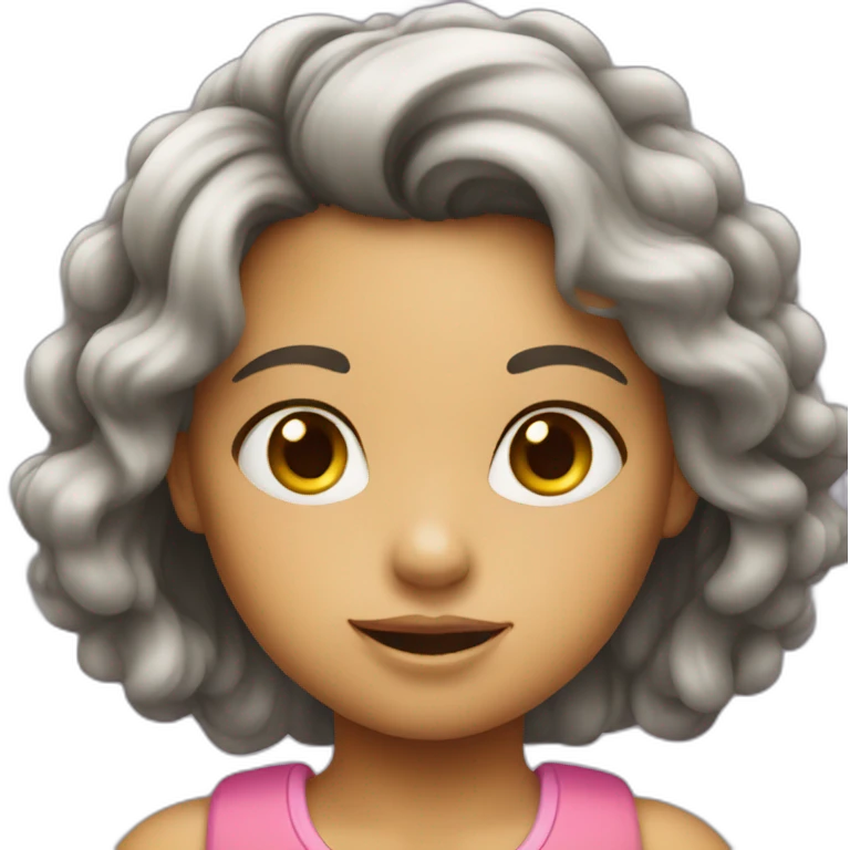 Little girl in roller emoji
