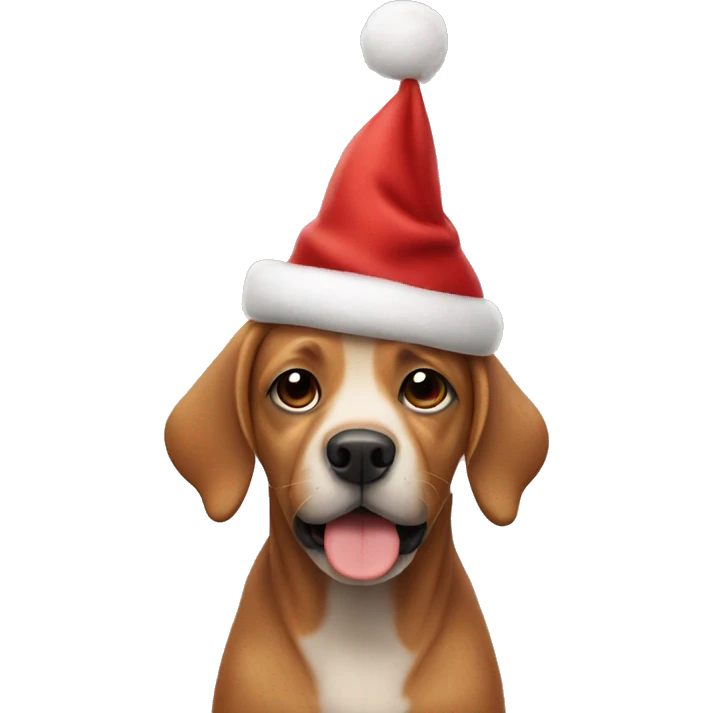 Dog wearing a Christmas hat  emoji