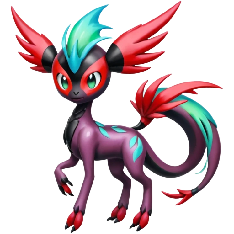Colorful Shiny Edgy Cool Badass Painted Splashed Exotic Meloetta-Palkia-Venom-Yveltal-Darkrai-Fakémon-creature-hybrid emoji
