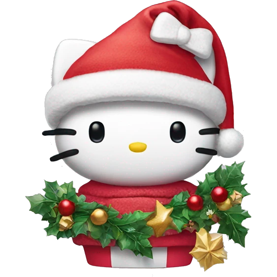 Hello Kitty mit cristmas hut emoji