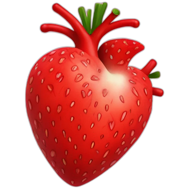 anatomical heart that looks like a strawberry emoji