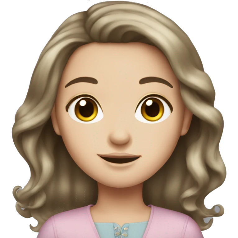 white girl brunette hair dressed up emoji