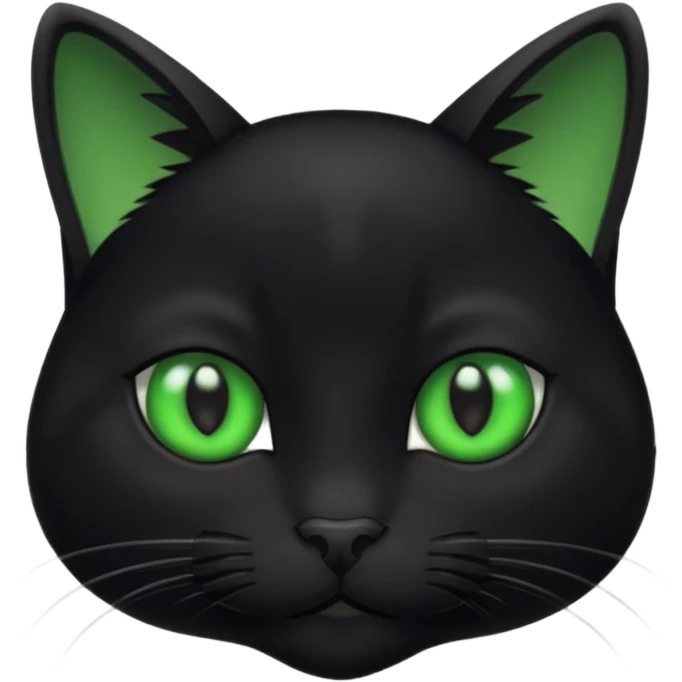Small black cat with green eyes emoji