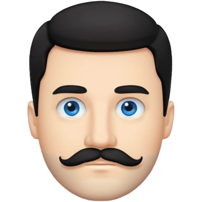 White man black hair and a mustache and beard emoji