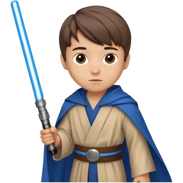 star wars youngling jedi little boy with blue lightsaber emoji