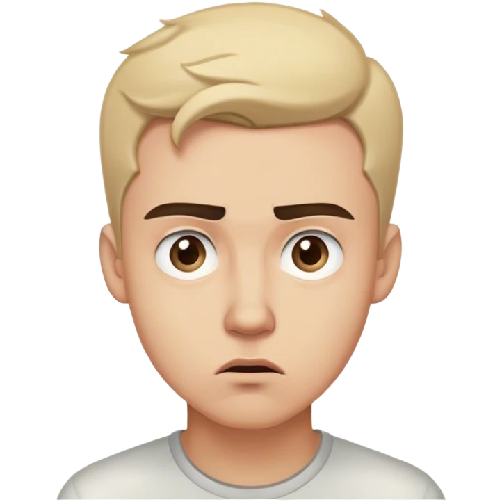 A handsome young man stands with a puzzled expression, his eyebrows slightly furrowed as he tries to make sense of something. His well-defined features and sharp jawline add to his charm, even in his moment of confusion. His deep eyes wander, searching for answers emoji