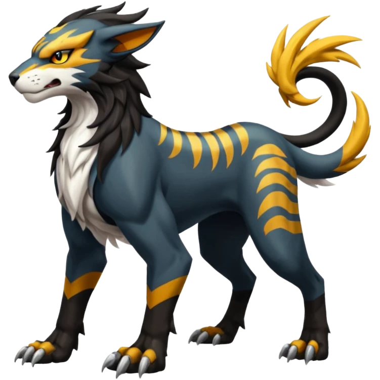 Houndoom-Tigress-Luxray-Silvally-Gryphon-fusion (full body) emoji