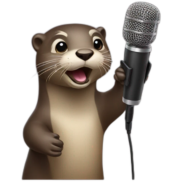 Otter with microphone emoji
