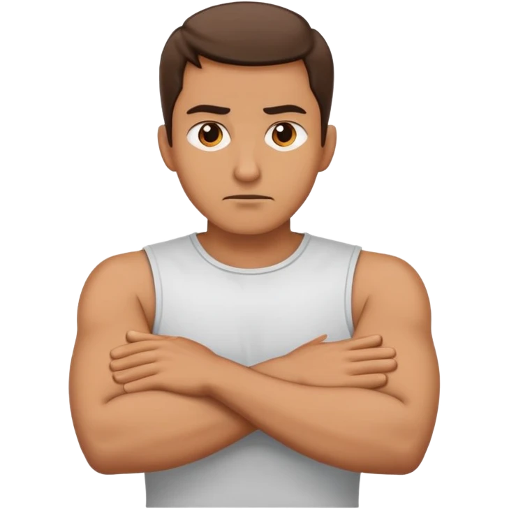 arms crossed hands around neck mad guy  emoji
