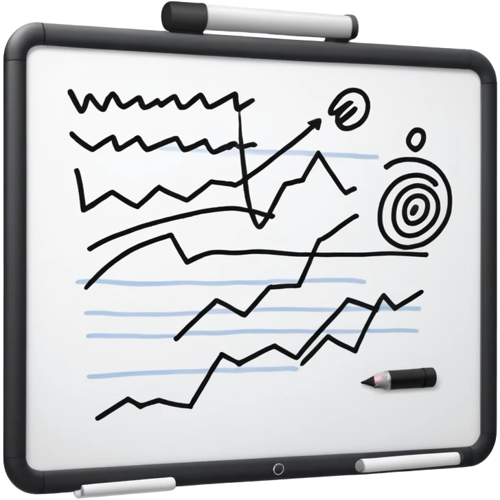 Whiteboard with wobbly lines indicating written notes emoji