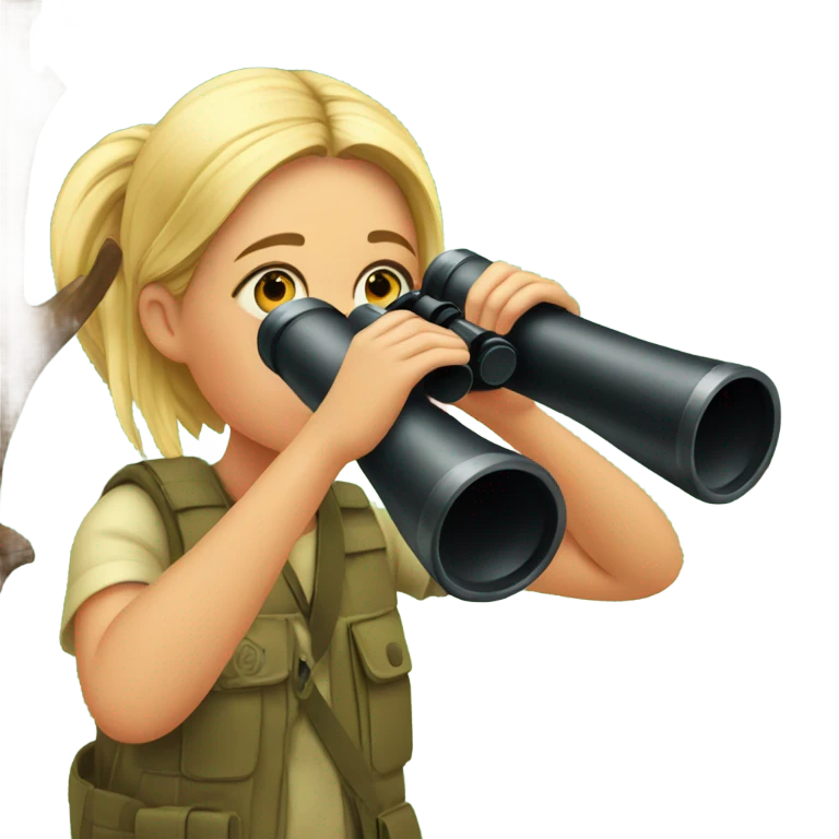 Girl bird watching emoji