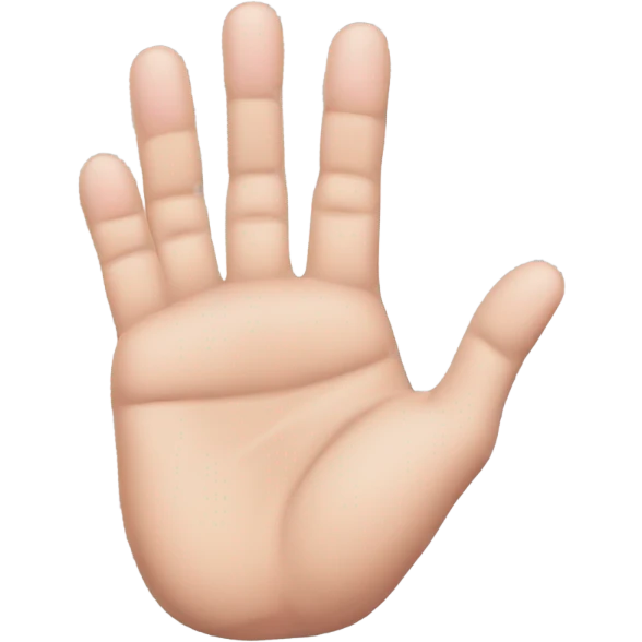 A hand with 5 fingers: the thumb, index finger, and pinky extended, while the middle and ring fingers are folded down emoji