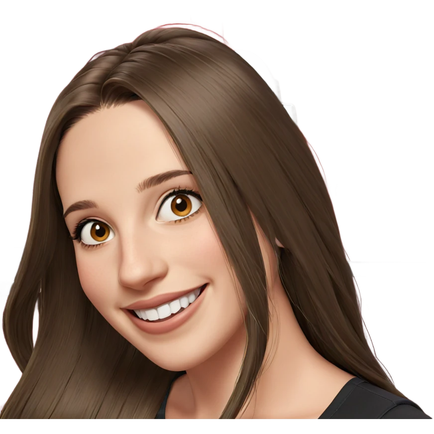 smiling girl with long hair emoji