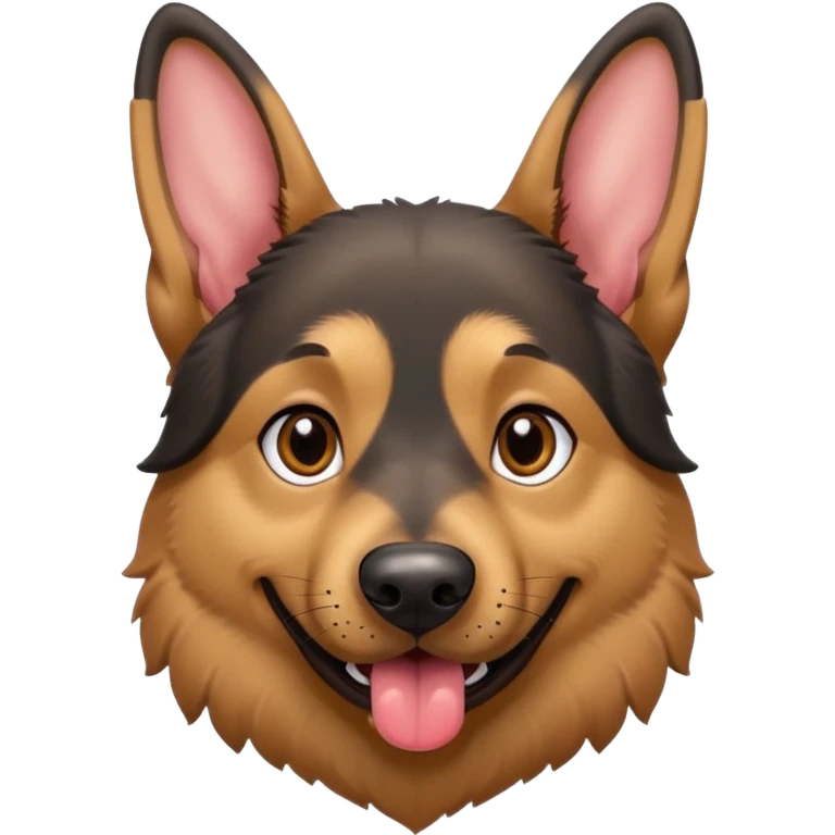 cartoon style dark German Shepherd dog with longer tongue hanging out  emoji