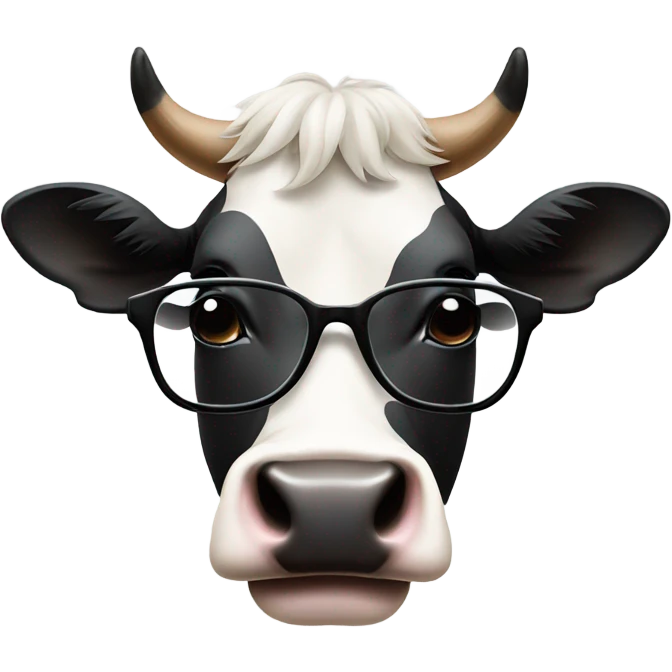 Cow with glasses emoji
