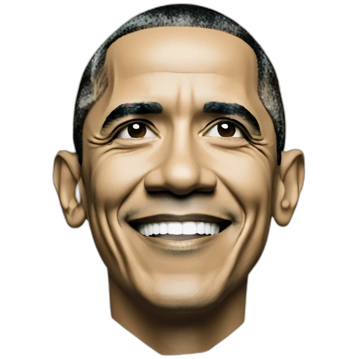 Obama face printed on pyramid emoji