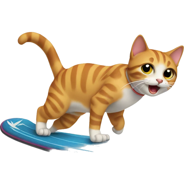 Cat surfing emoji