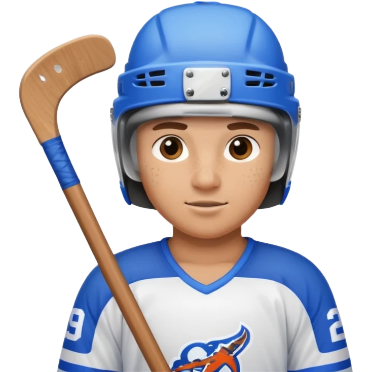 Hockey player with stick emoji