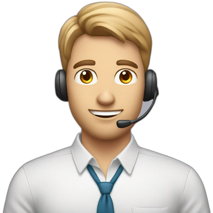 call center customer support man emoji