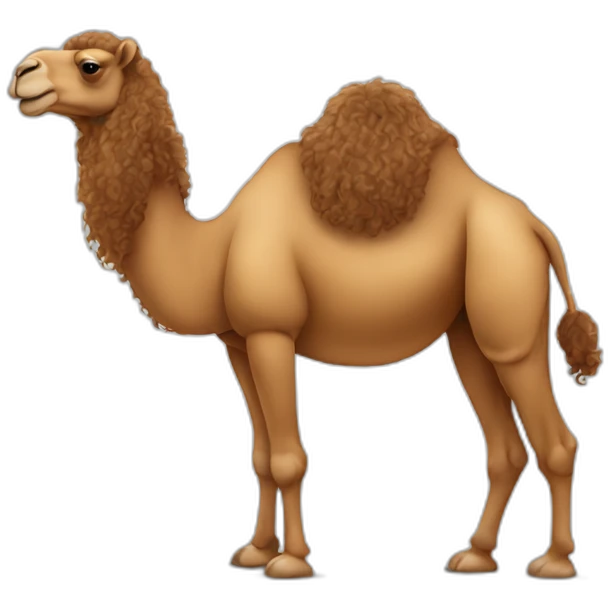camel with long brown curly hair emoji
