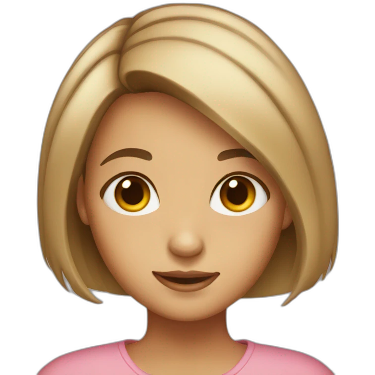 girl with a bob with brown eyes emoji